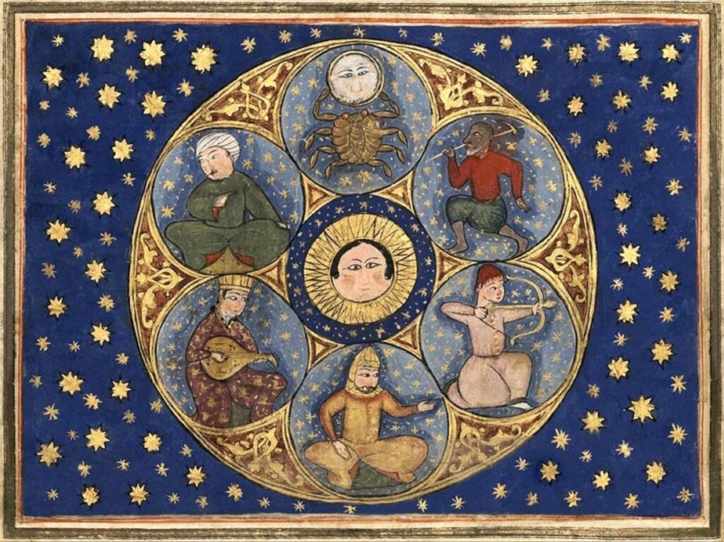 Seven-classical-planets-1150-chromolithograph-Al-Qazwini-1024x766 Pourquoi l'astrologie traditionnelle est-elle différente ?